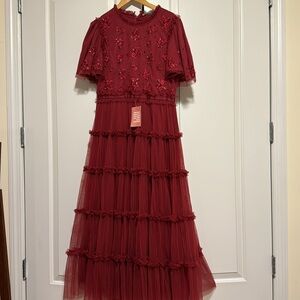 Ivy City Anastasia Dress in burgundy